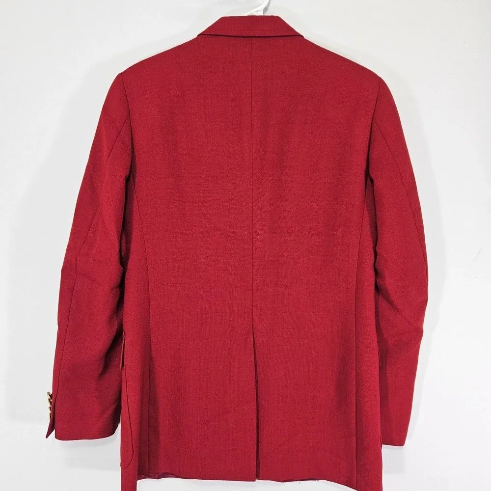 VTG Hardwick Men's Sport Coat Blazer Two Button Red Polyester Solid Size 34R